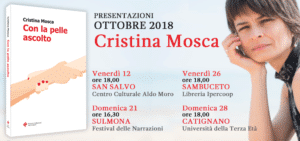 Cristina Mosca, “Con la pelle ascolto”: le date delle presentazioni di ottobre in Abruzzo