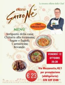 Pescara, cena con Fabrizio Ferri al Gattonè venerdì 12 ottobre