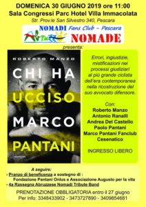 A Pescara la presentazione del libro inchiesta “Chi ha ucciso Marco Pantani”
