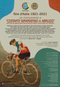 Giro d’Italia 1921-2021, un monumento a “Costante Girardengo in Abruzzo”