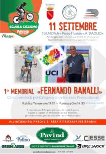 Domenica 11 settembre il Memorial Fernando Ranalli di ciclismo giovanile